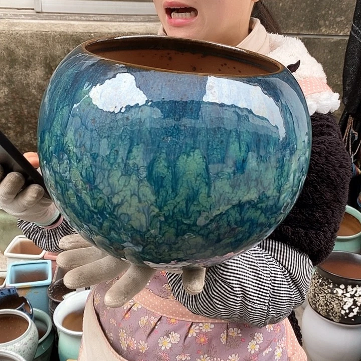 紫砂花盆正品口20高21
