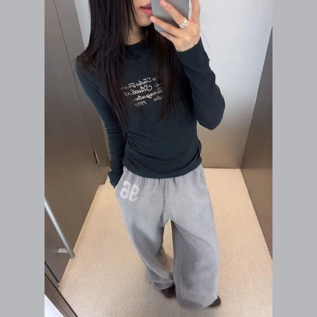 ins风灰色渐变裤