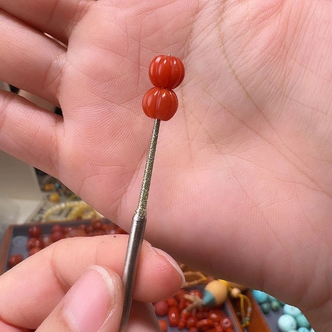 南红玛瑙未镶嵌耳饰南红