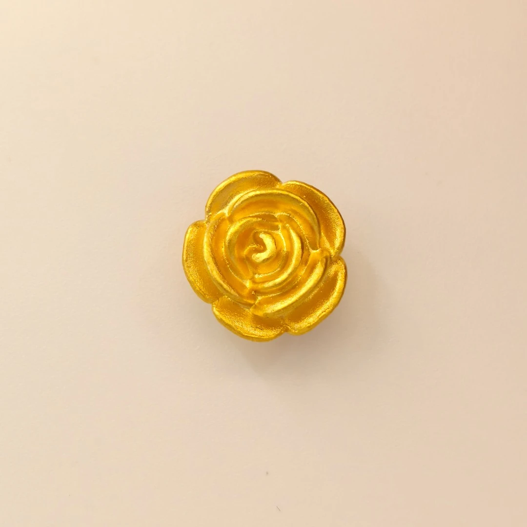 足金999玫瑰带福转运珠侧穿孔送好友礼物硬金（实际克重多退少补）