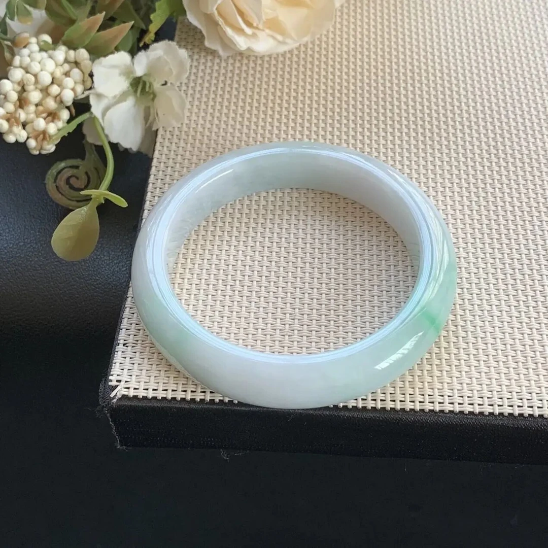 细糯种金丝绿翡翠手镯61圈口