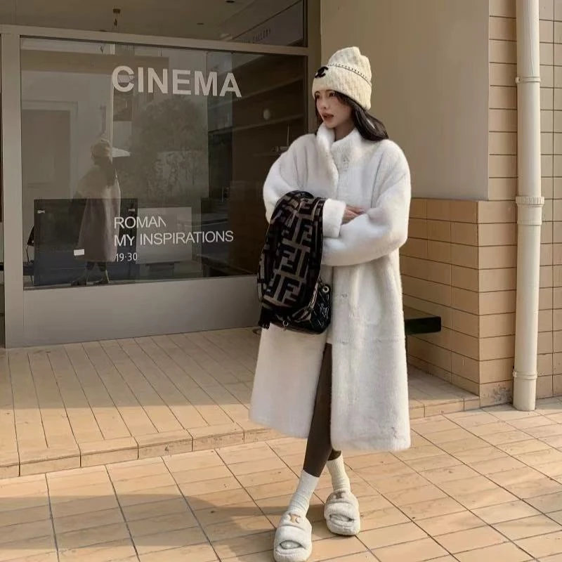 人造皮草 2024新款冬季环保毛百搭长款女装人造皮草貂皮女款气质