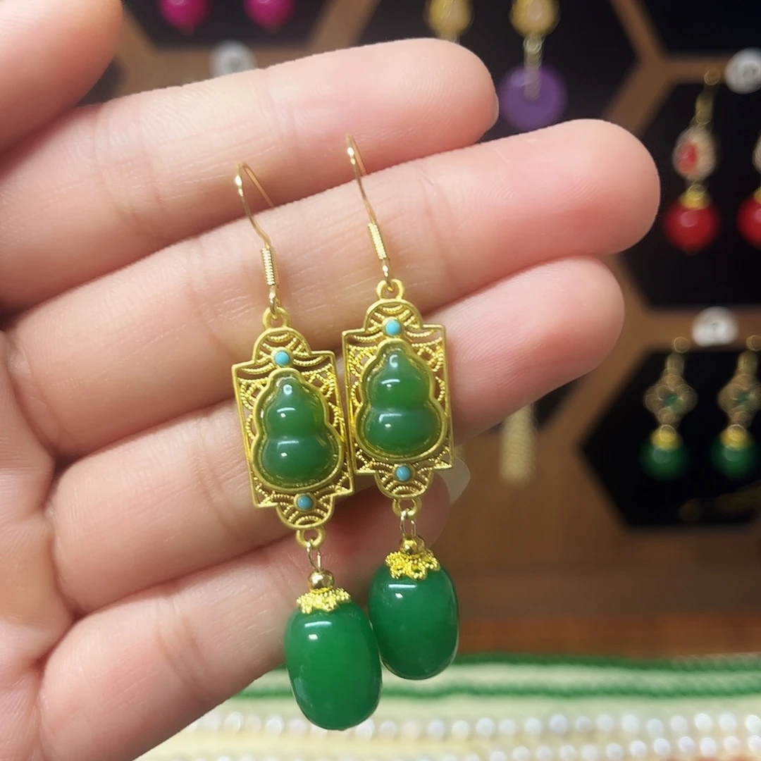 锆石纯铜925银耳饰