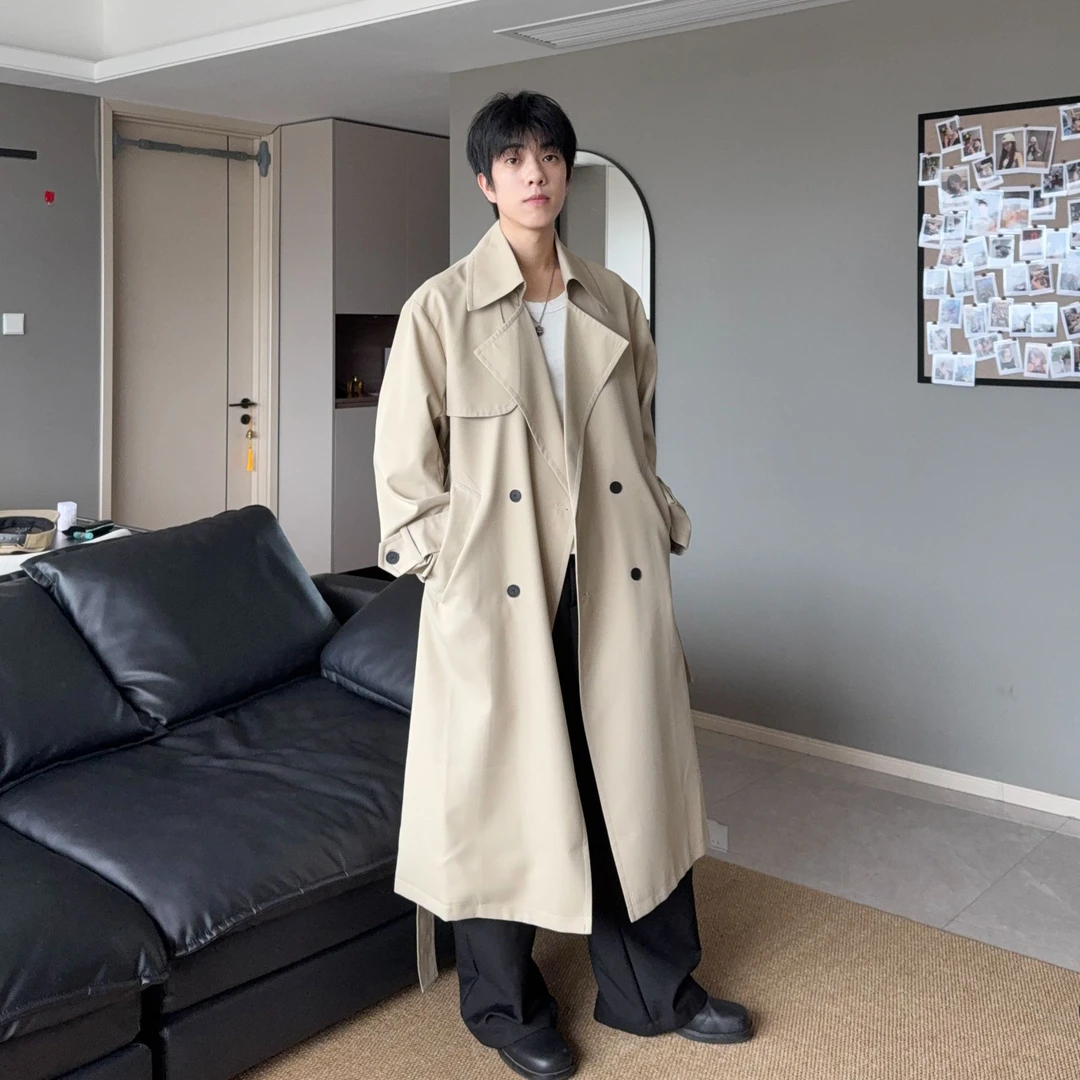 纯色外套港风韩式春秋中长款风衣百搭英伦风宽松ins帅气潮韩版潮