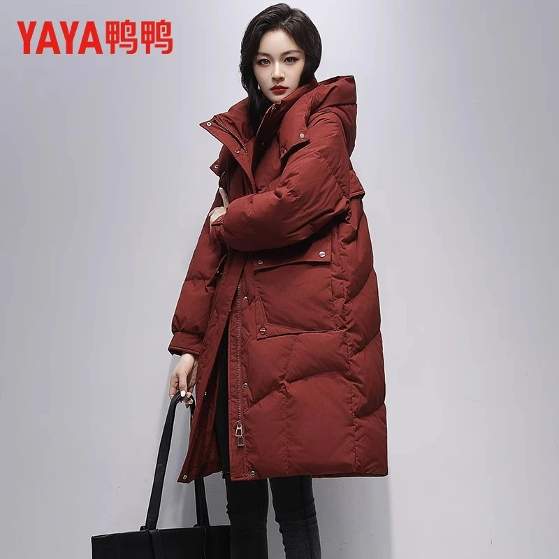 YAYA/鸭鸭【精选】2024羽绒冬季服休闲百搭显瘦连帽保暖YE4B600775L