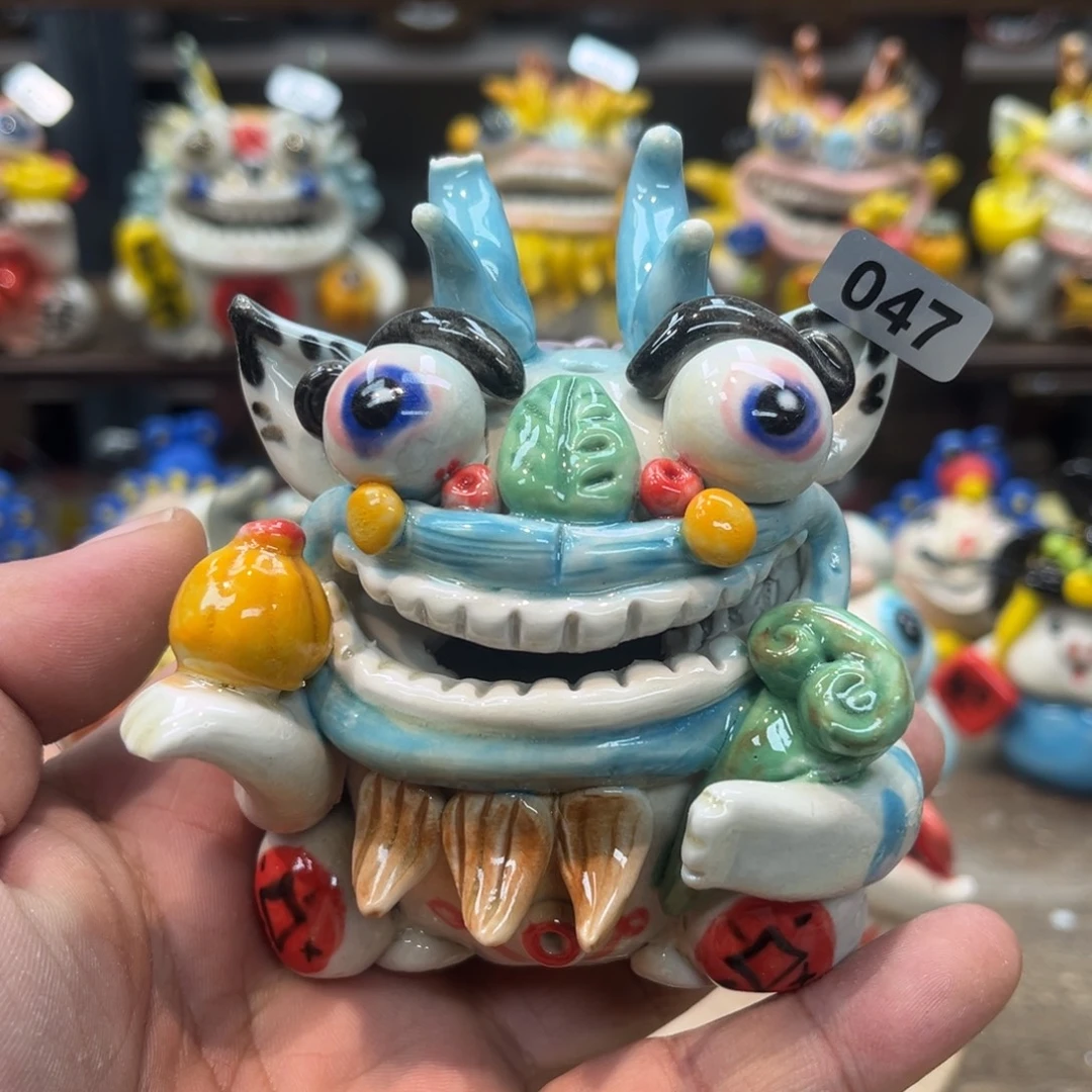 陶瓷纯手工抽象陶瓷摆件微瑕047