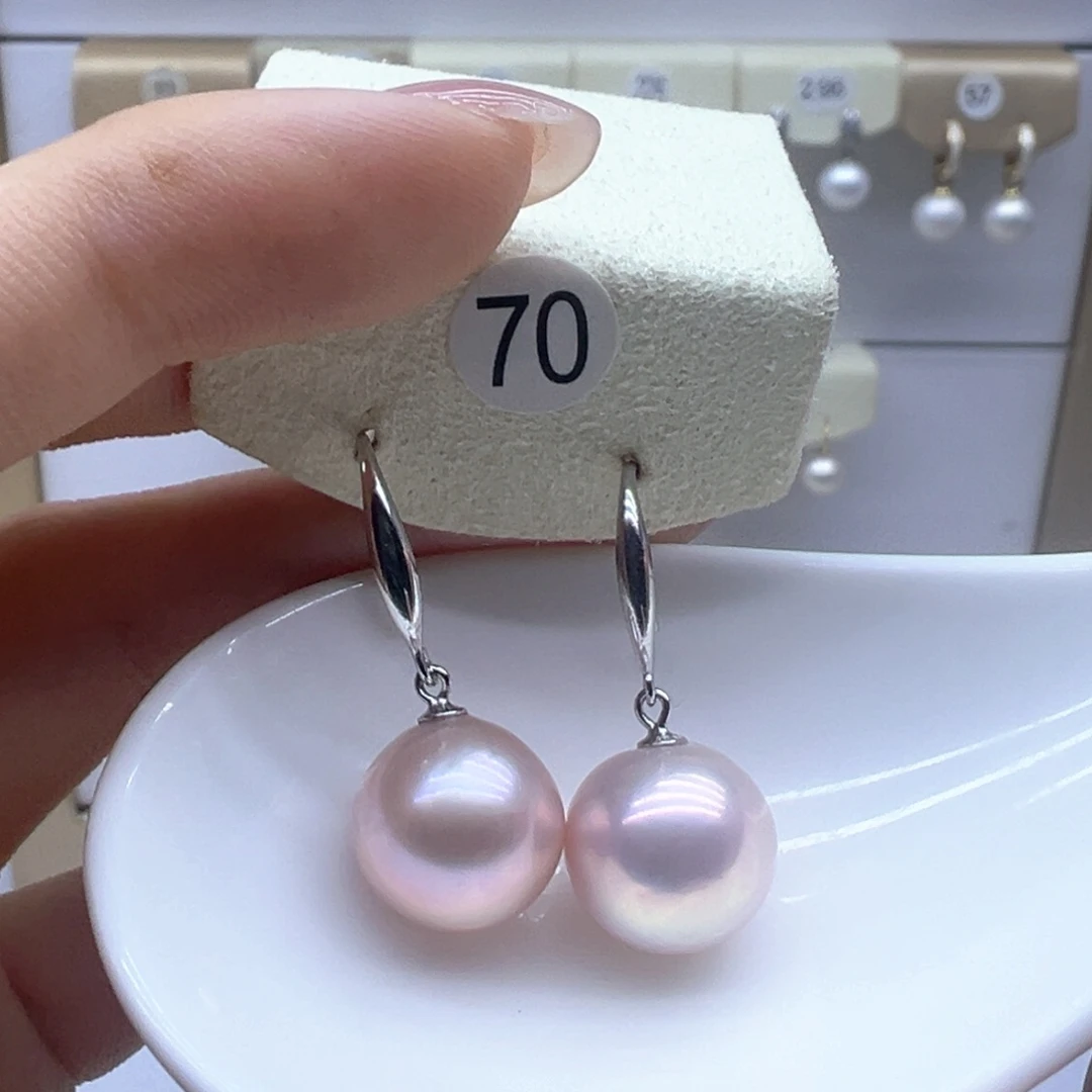 银S925镶嵌淡水珍珠耳饰