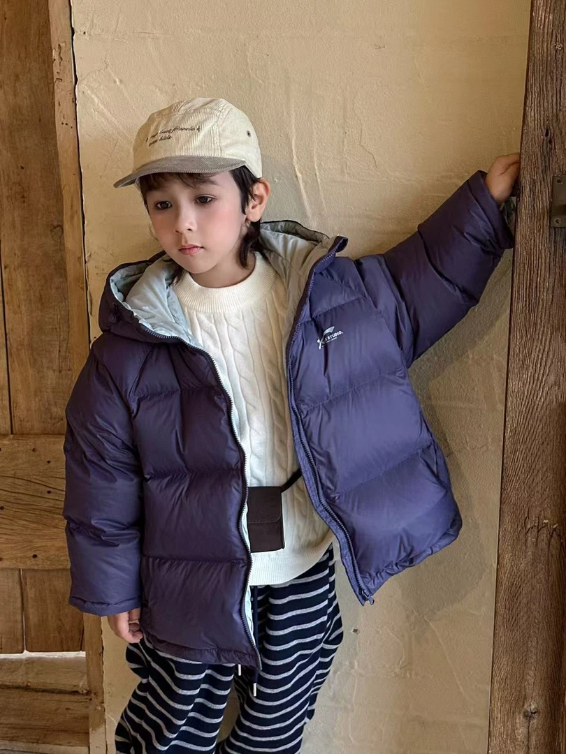 男童女童连帽95绒加厚款韩版拉链男短款洋气冬季羽绒服儿童