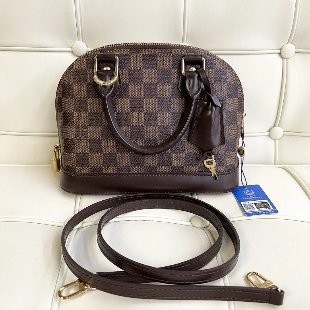 95新 LouisVuitton/路易威登 119876 lv棋盘格贝壳包手提斜挎包