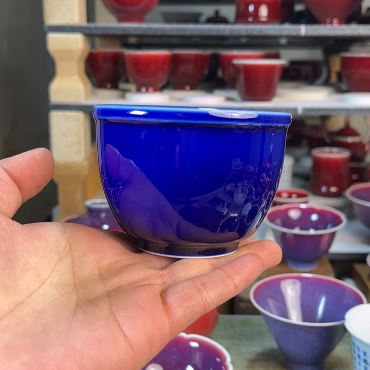 景德镇陶瓷宝石蓝缸杯