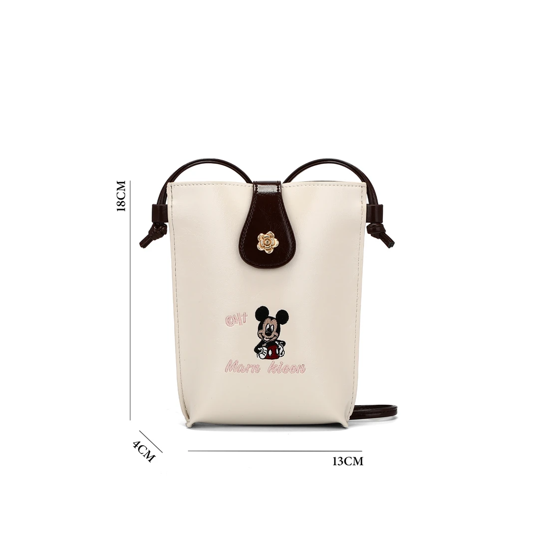 米色米奇山茶花手机包