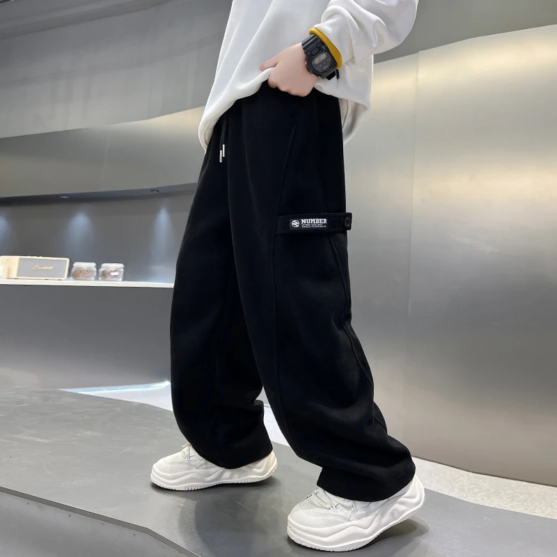 男童运动裤秋装2025新款大童男孩宽松束脚卫裤春秋季儿童百搭长裤