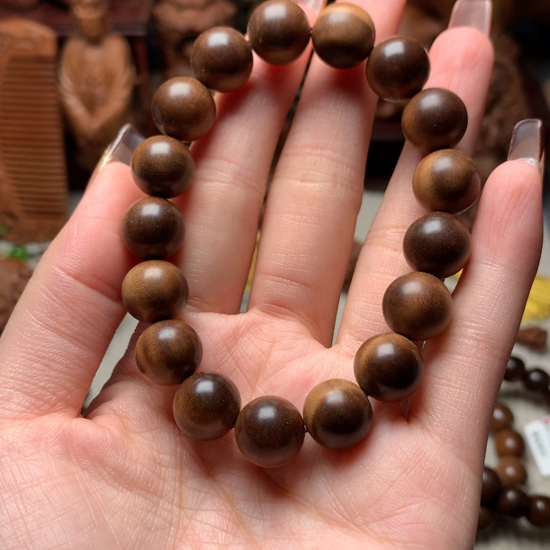 檀香木手串/手链老山檀香1.2奶香黑肉沉水微微瑕