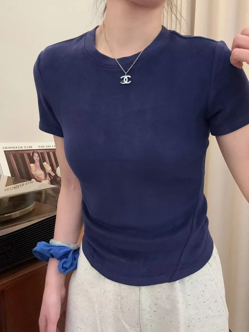 YOI MAGIS【半暖云朵T】弹力圆领磨毛320G高克重百搭修身纯色女士T