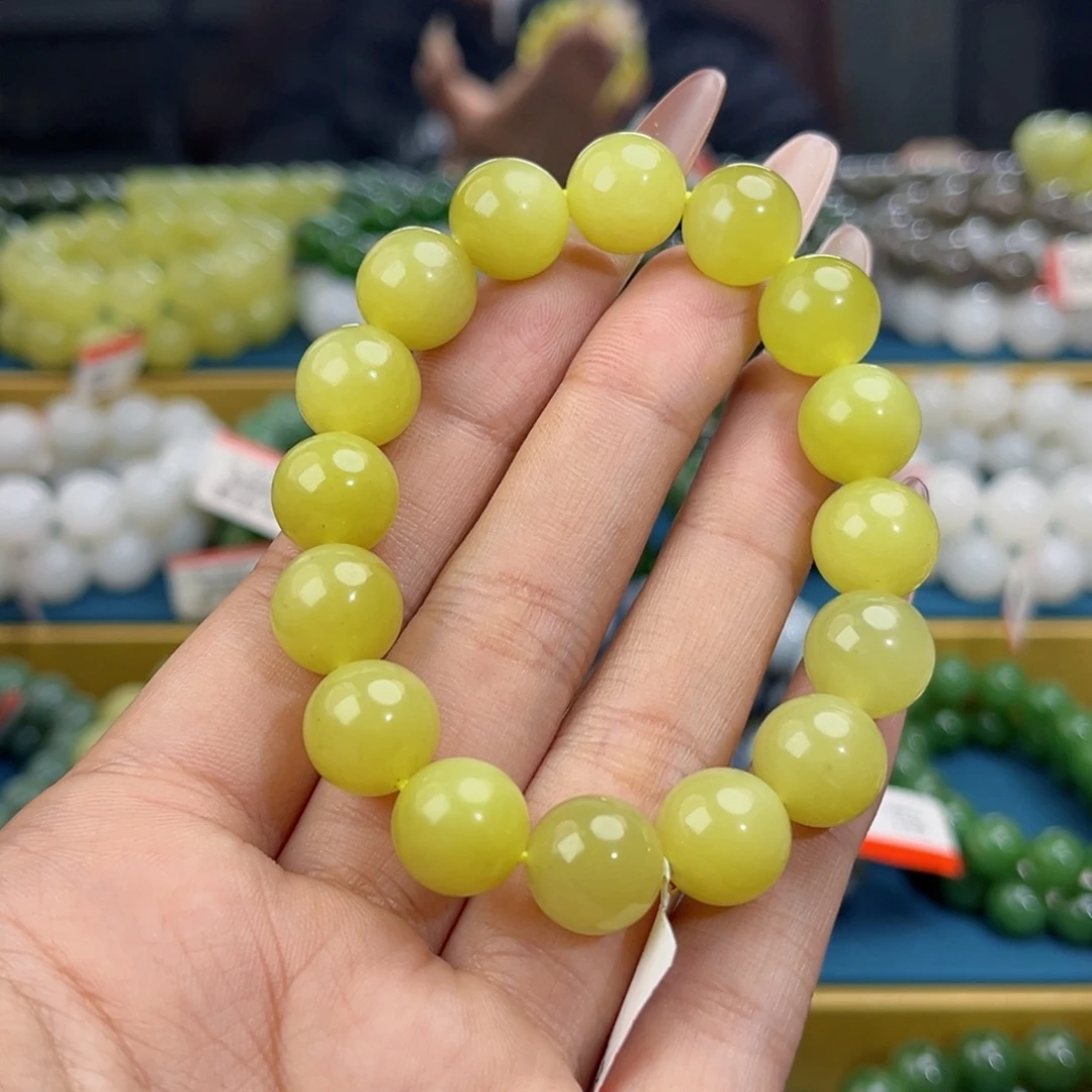 和田玉未镶嵌手链天然和田玉新疆若羌黄口手串12