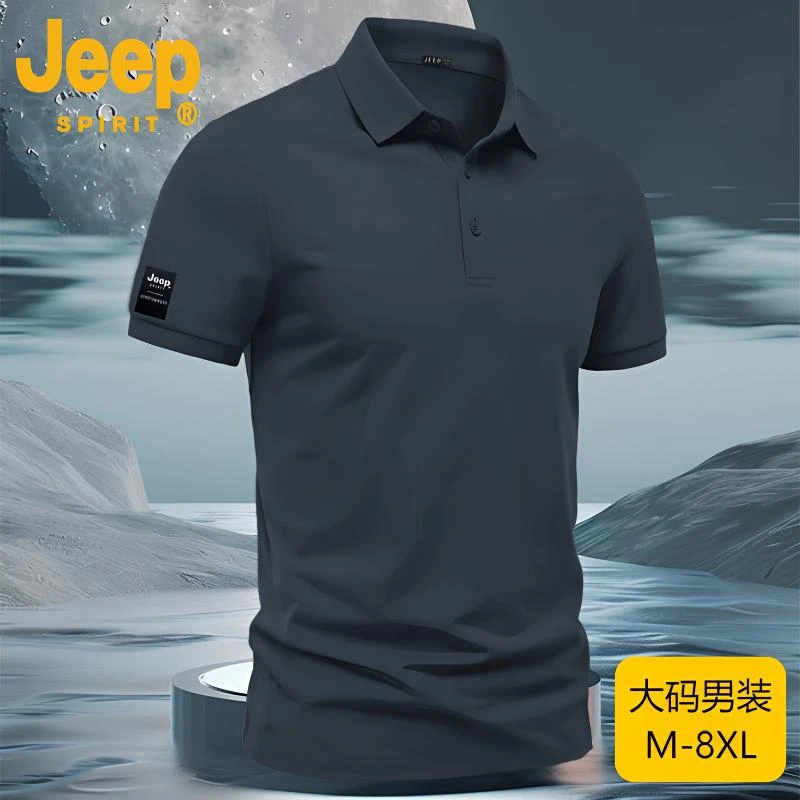 Jeep SPIRIT男装夏季POLO衫男款大码翻领爆款2025新款短袖男T恤