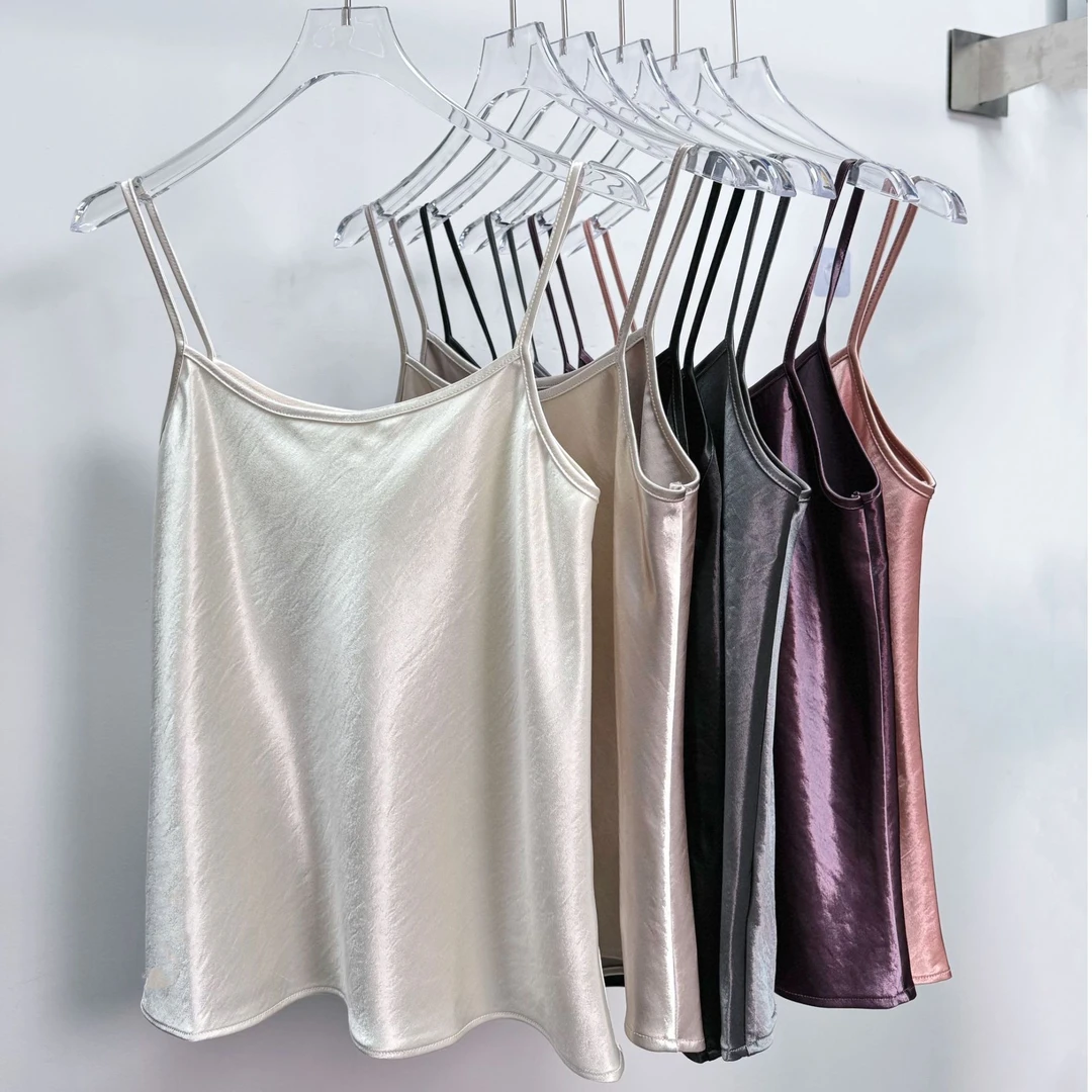 【深圳南油田公子】（小吊带）醋酸斜裁显瘦百搭通勤时尚打底女