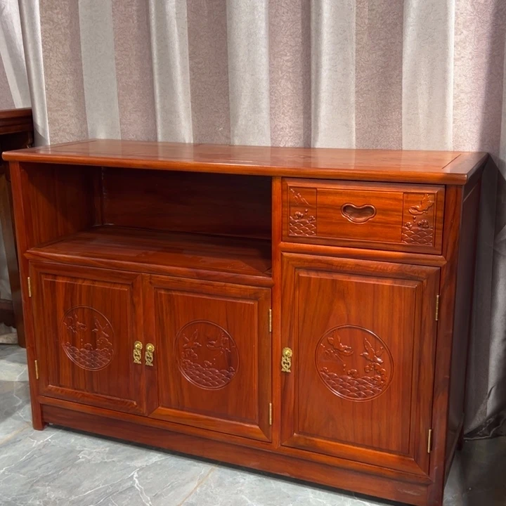 太***阳花梨木类家具三门单抽餐边柜