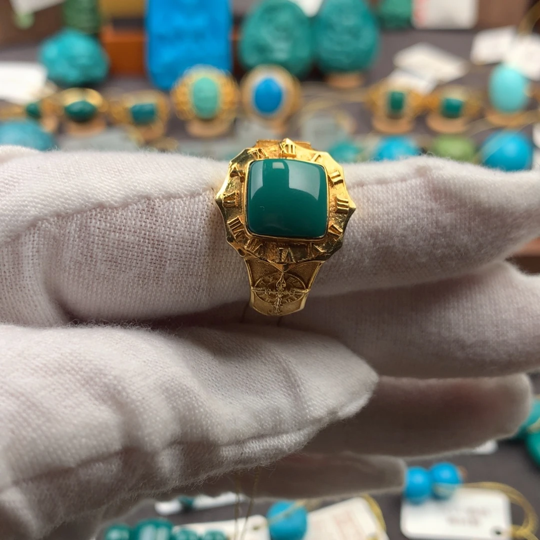 绿松石18K金镶嵌发饰