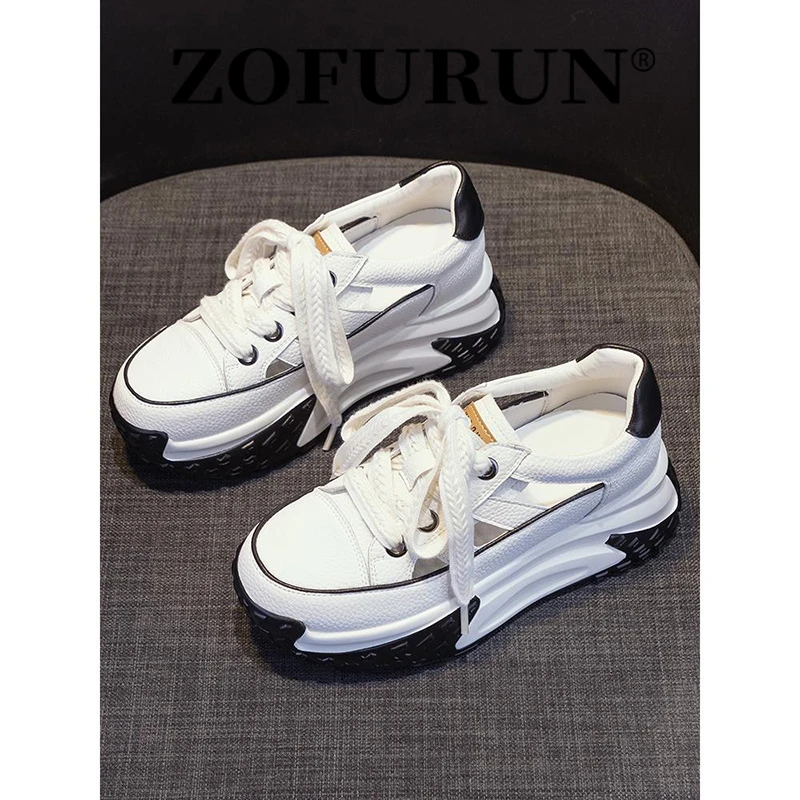 ZOFURUN复古老爹鞋女时尚夏季新款厚底内透气镂空休闲运动凉鞋