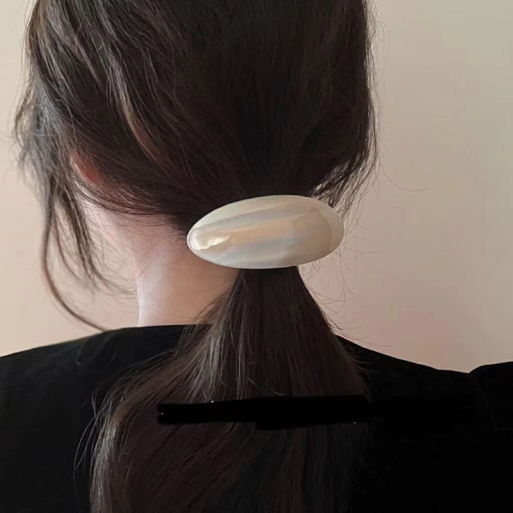 简约气质水钻半弧形醋酸一字夹发夹女后脑勺半扎发夹子弹簧夹头饰