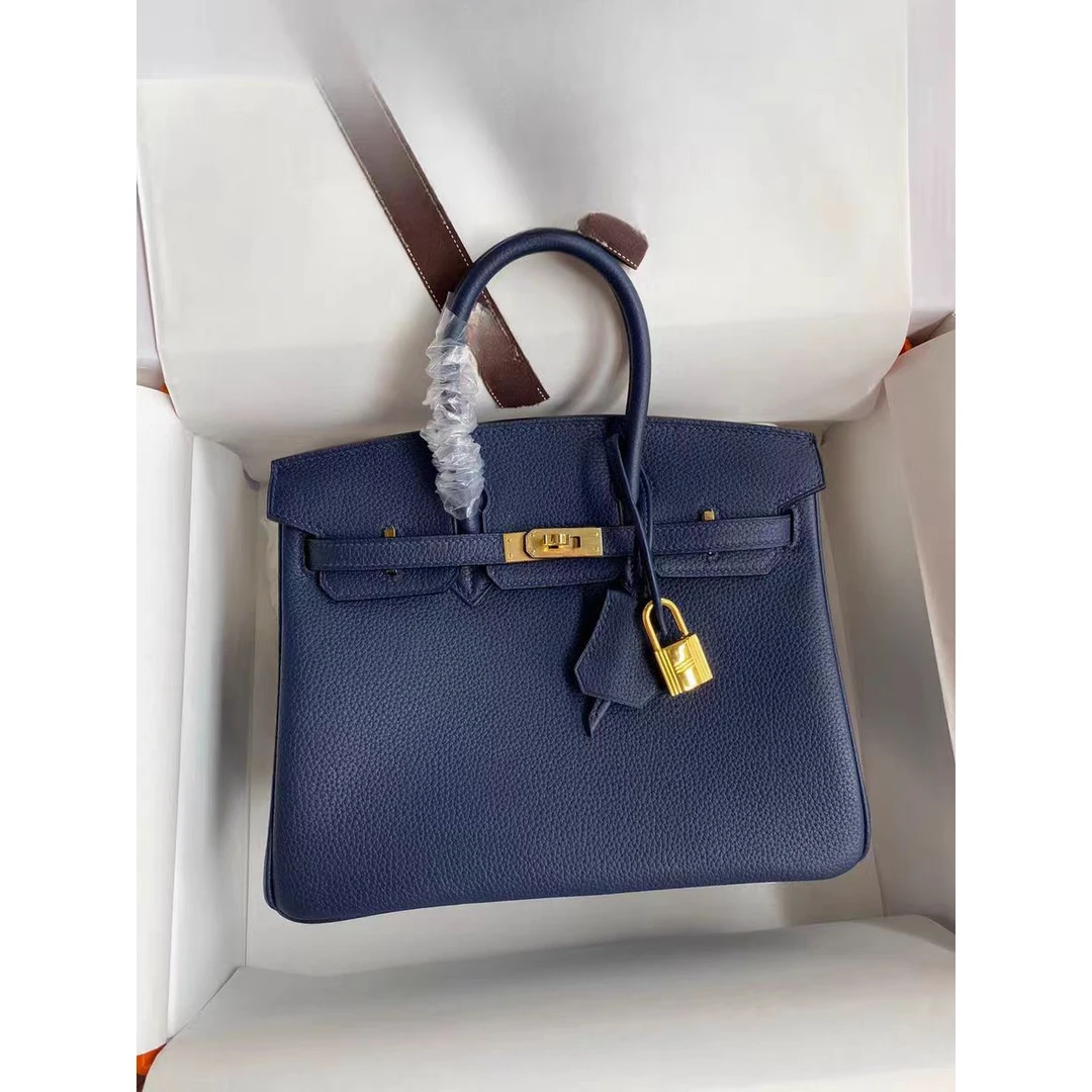 306【高级定制】蓝色高档时尚百搭真皮女士单肩斜跨包