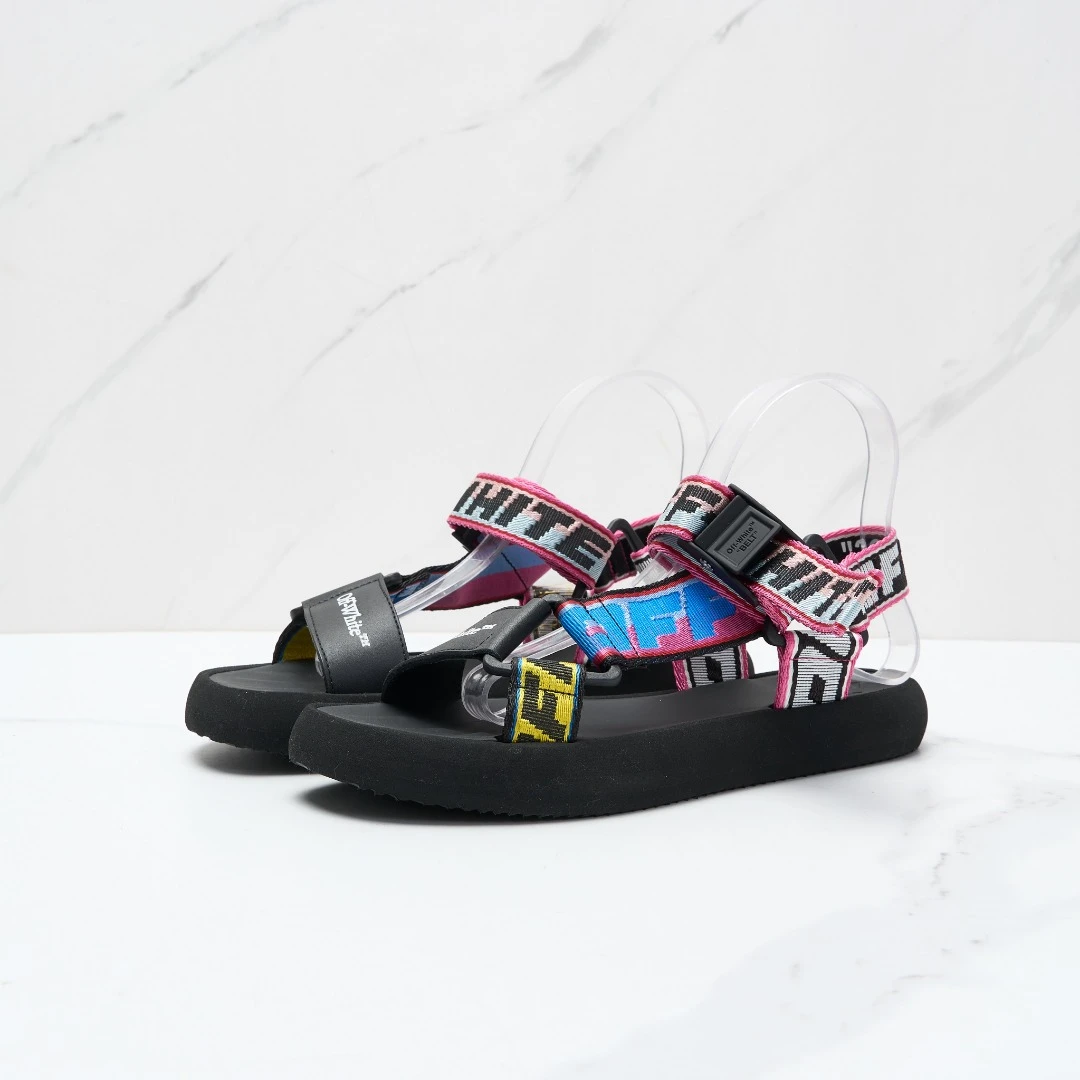 全新未使用/Off-White女士字母提花沙滩鞋/MAGS00301