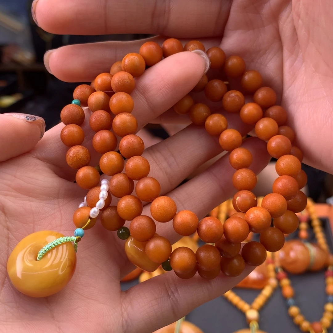 蜜蜡手串未镶嵌天然