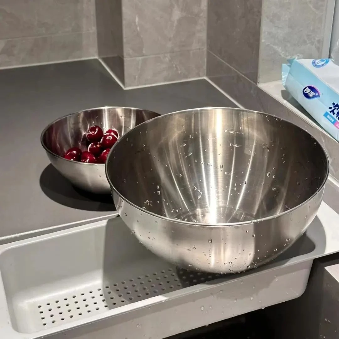 不锈钢碗上菜用碗沙拉水果碗盆冷面搅拌面大碗汤碗大中泡面碗FPS