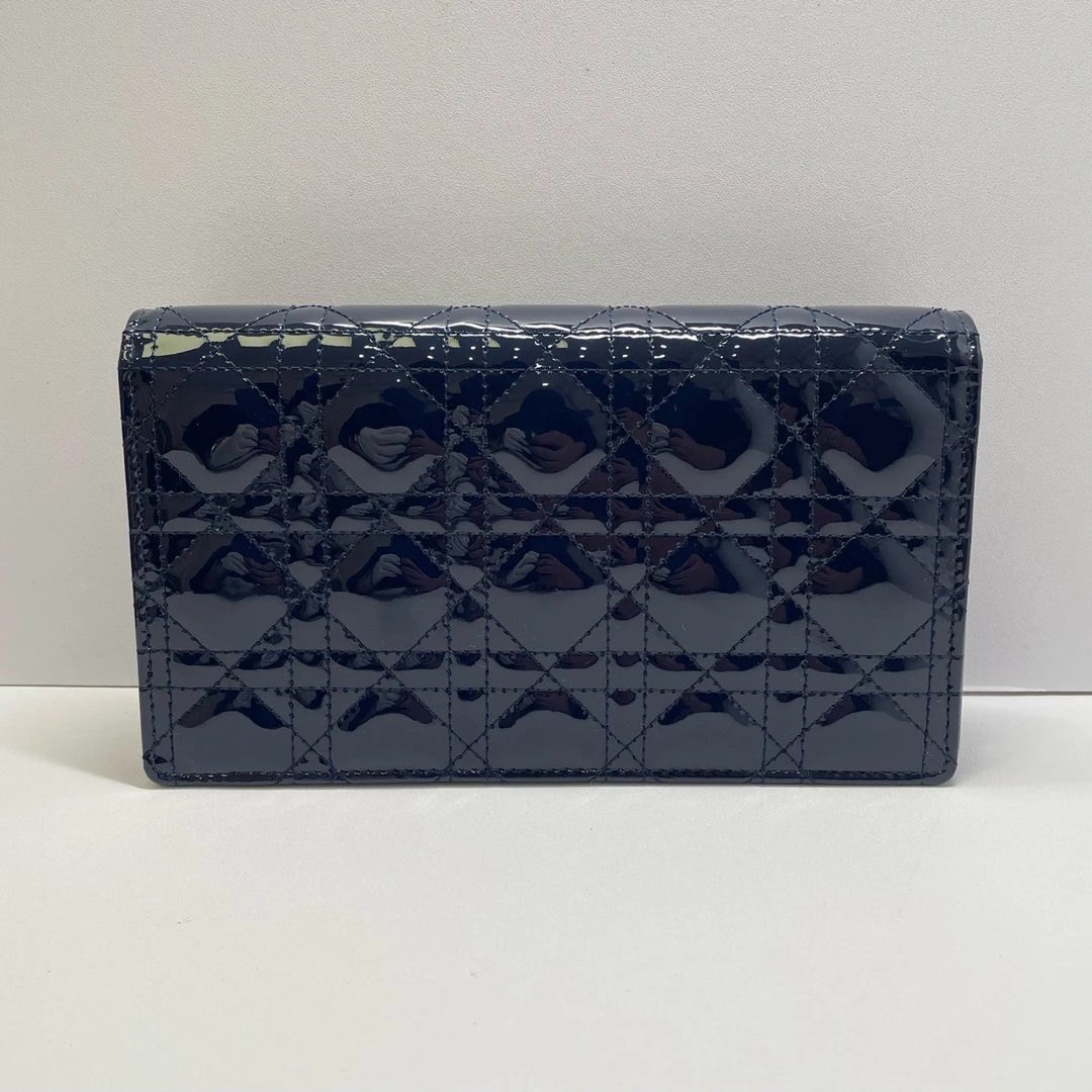 95新 DIOR/迪奥 蓝色漆皮链条三合一