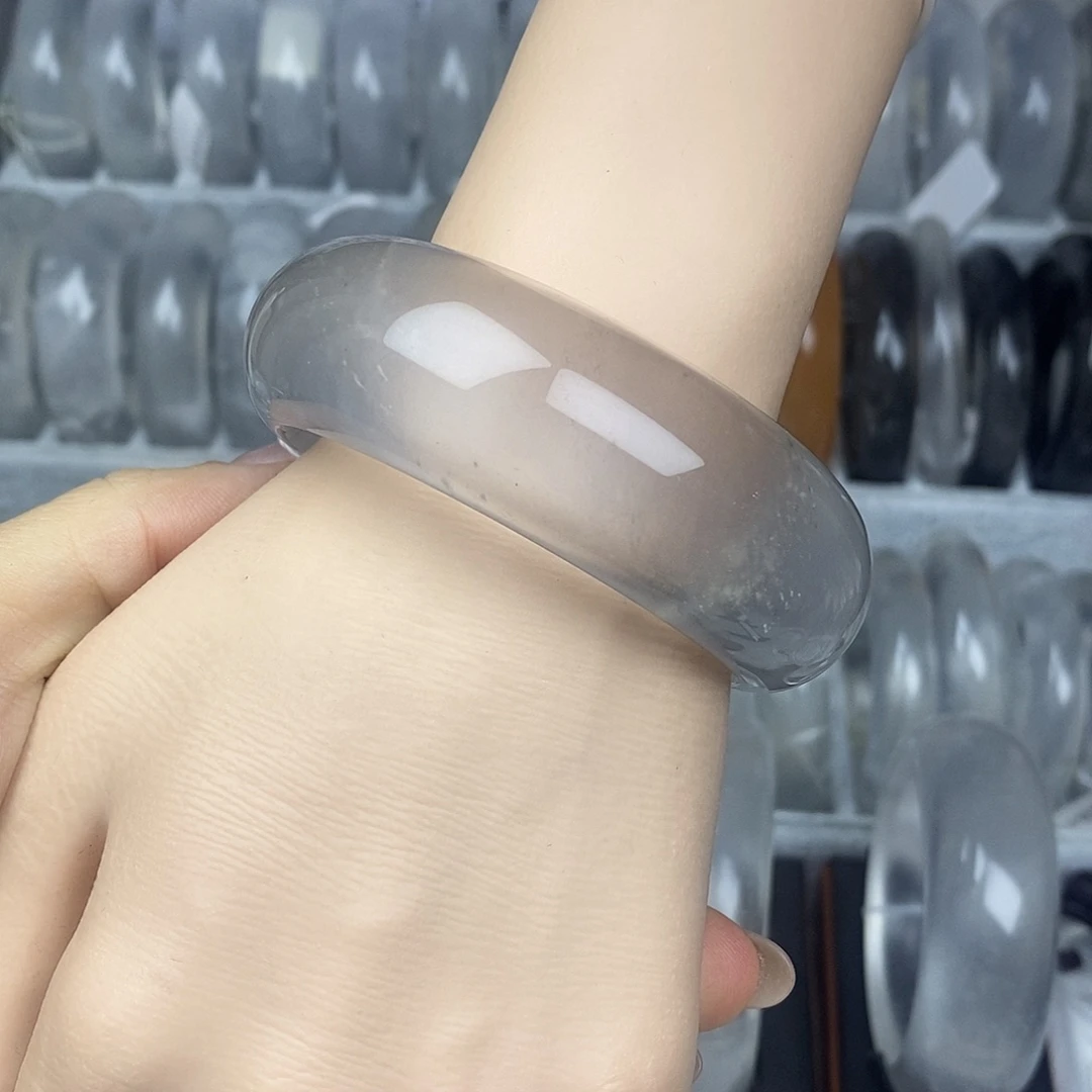 石英质玉未镶嵌手镯58黑钢轮胎镯6564