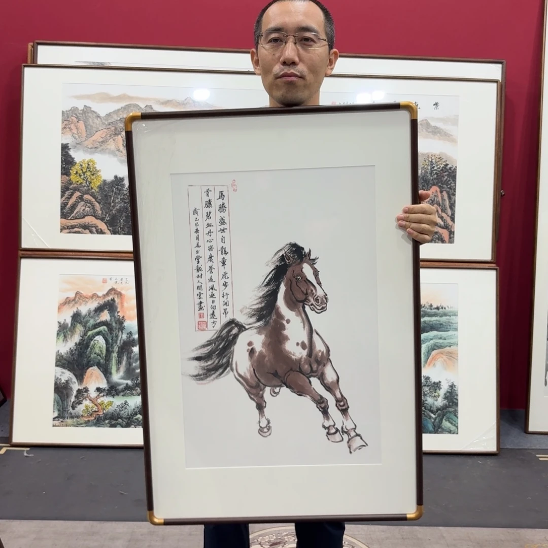 国画带框绘画90/60尺寸