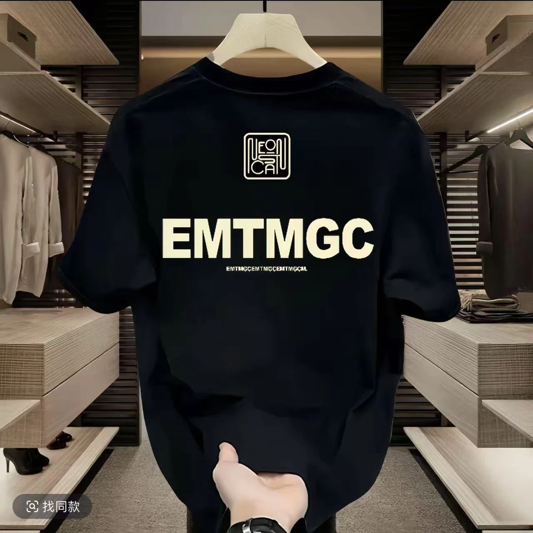K64-2新款潮牌男士短袖t恤男圆领上衣印花潮牌简约潮流休闲ins