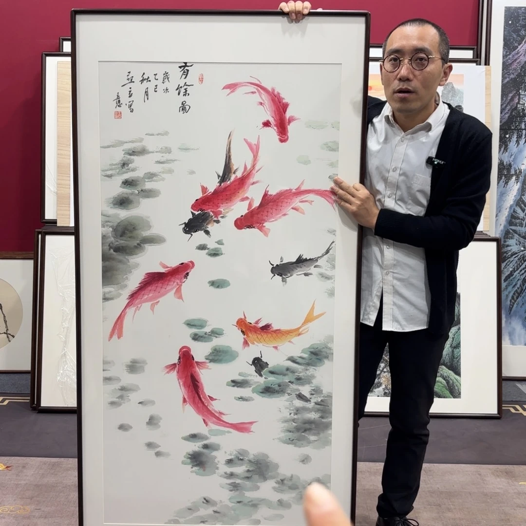 国画手绘作品带框160/80