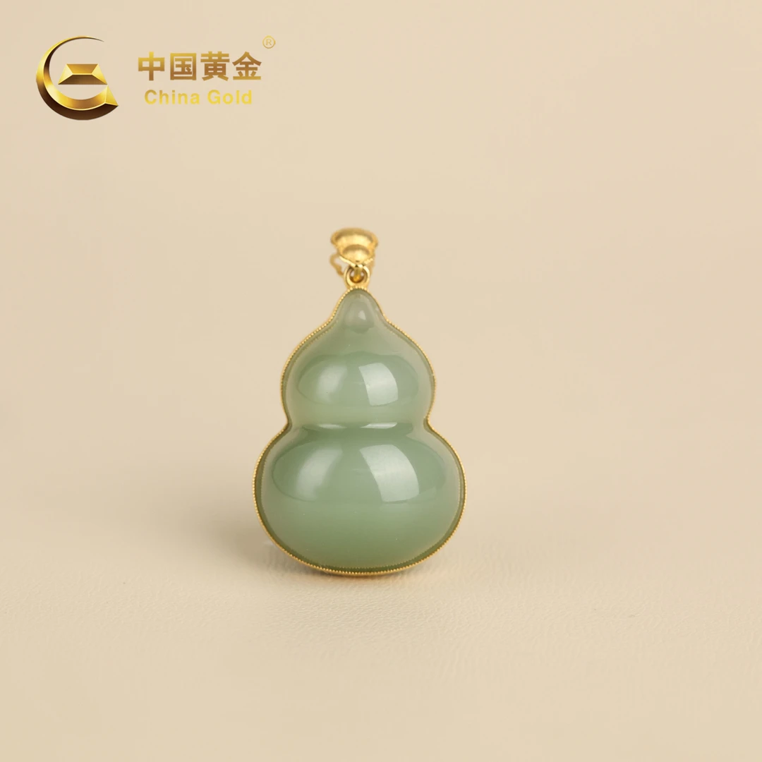 【中国黄金】汾福 | 和田玉*吊坠*18K金镶嵌-D9378-Y