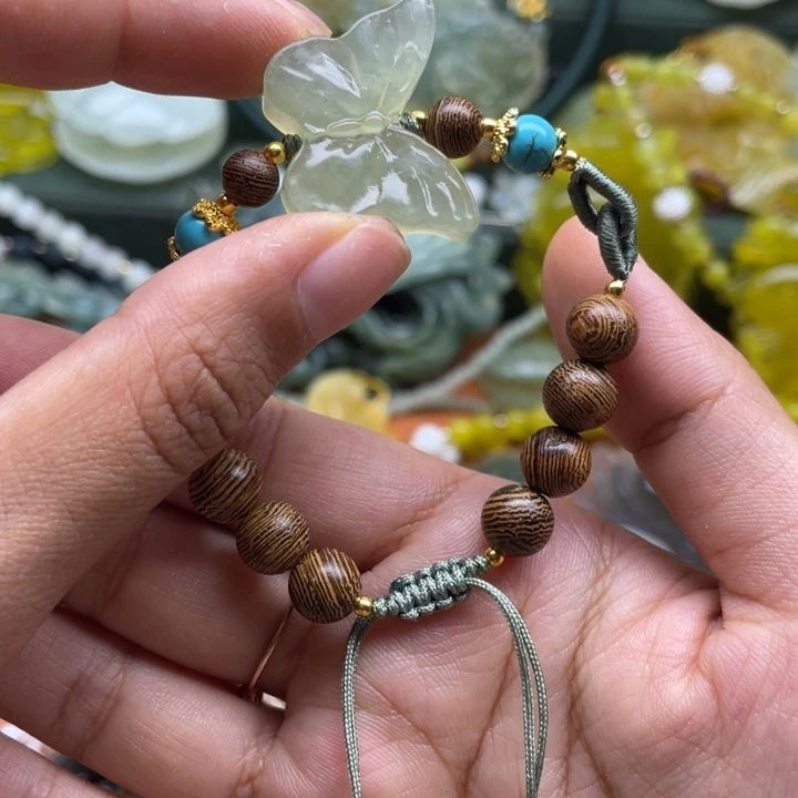 岫玉未镶嵌锁骨链毛衣链