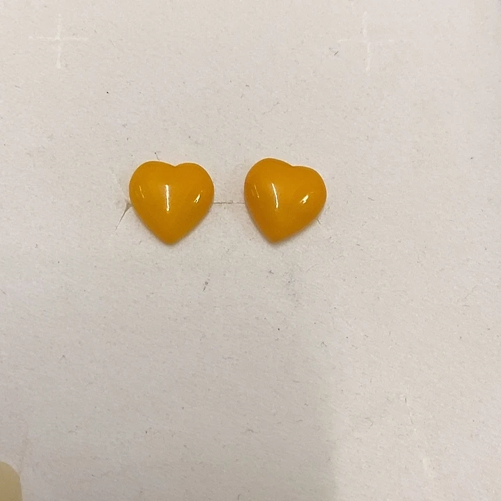 琥珀未镶嵌耳饰天然无优化