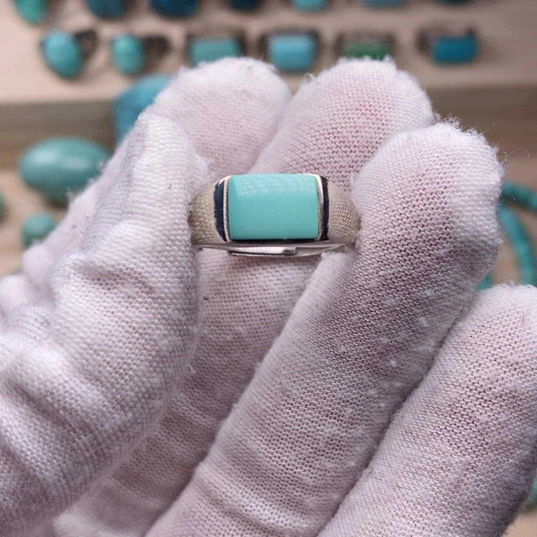 绿松石挂件银S925镶嵌