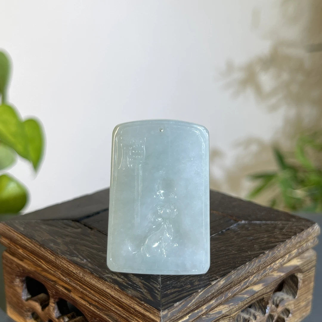 JXA20-018 天然缅甸A货翡翠 一品青莲