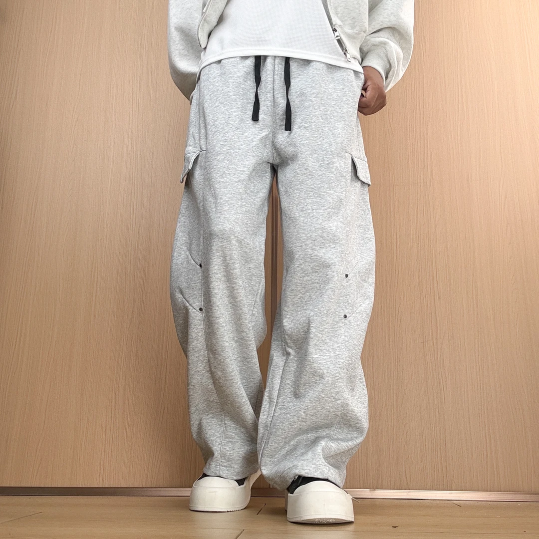 春秋季运动卫裤男2025学生宽松直筒阔腿裤青少年垂感百搭休闲长裤