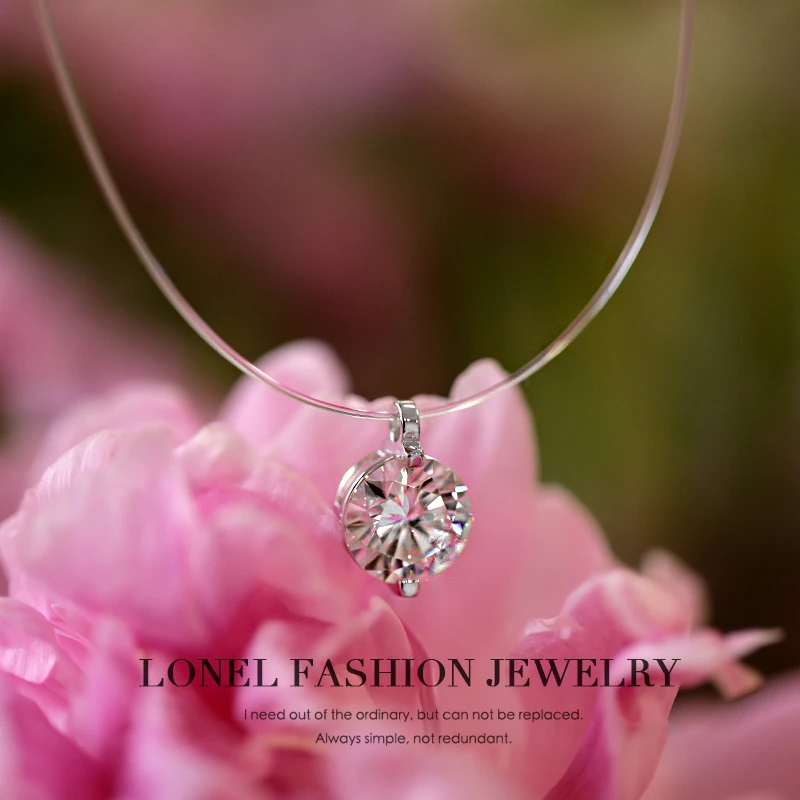 坠链均925银莫桑石 人鱼之泪项链女款锁骨链轻奢小众高级感莫桑钻