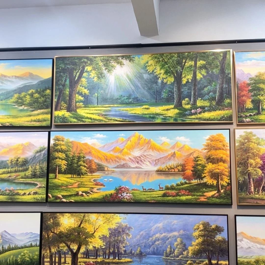 竖款金*森林油画80x200