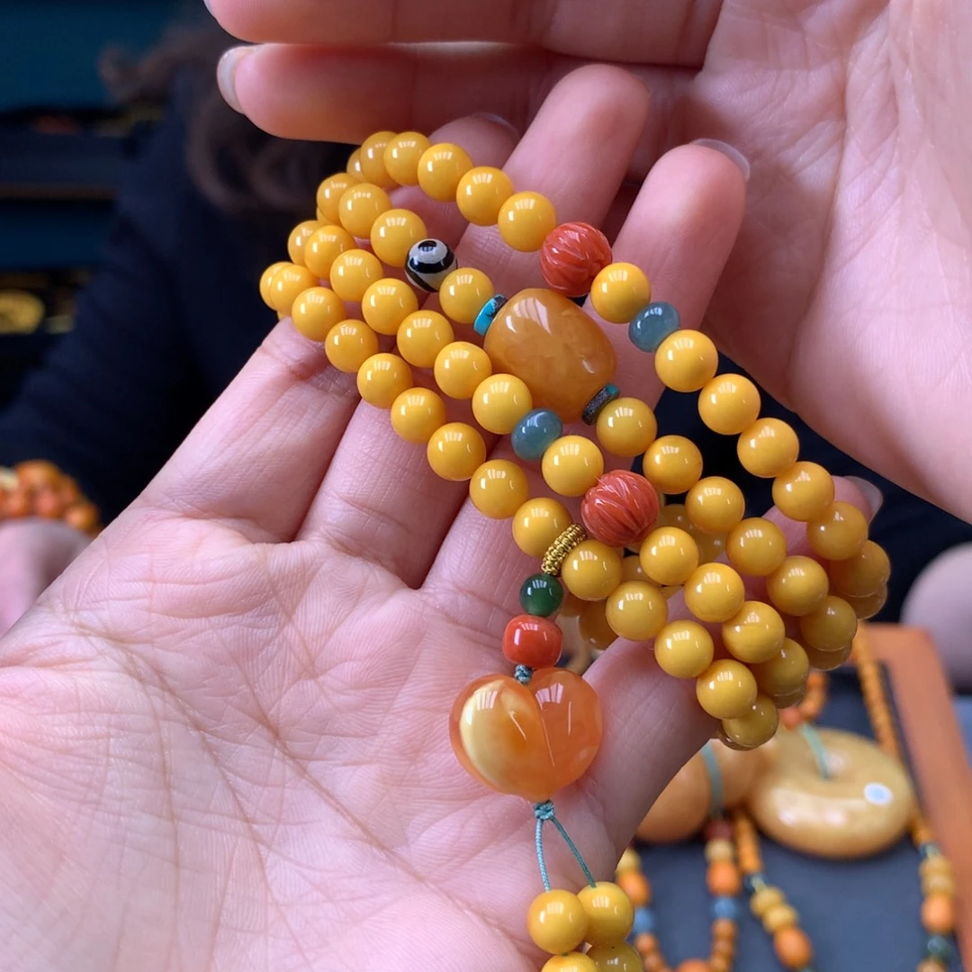 蜜蜡未镶嵌手串天然