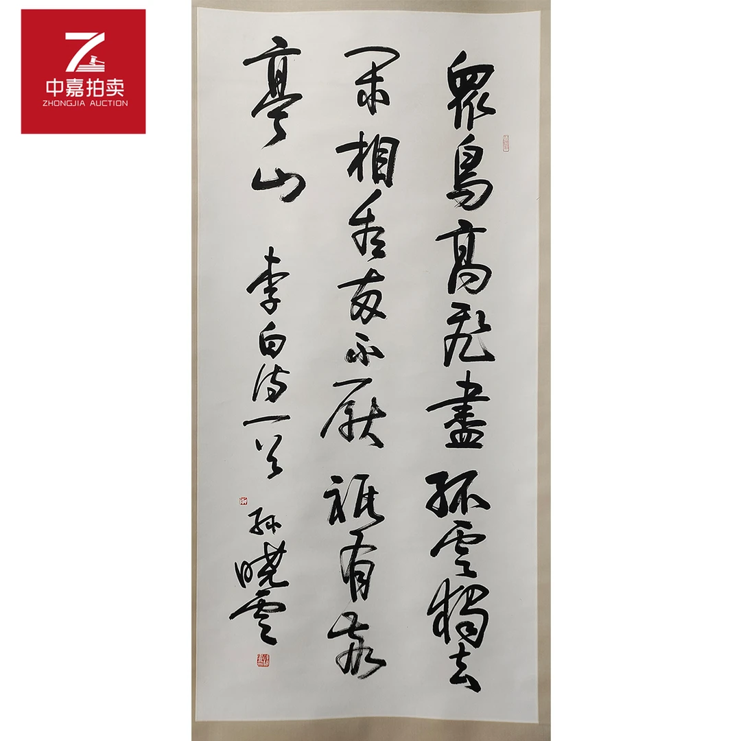 1-S0041孙晓云书法立轴众鸟65x136