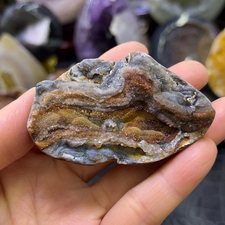 水晶珠宝半成品未镶嵌大漏多彩流沙