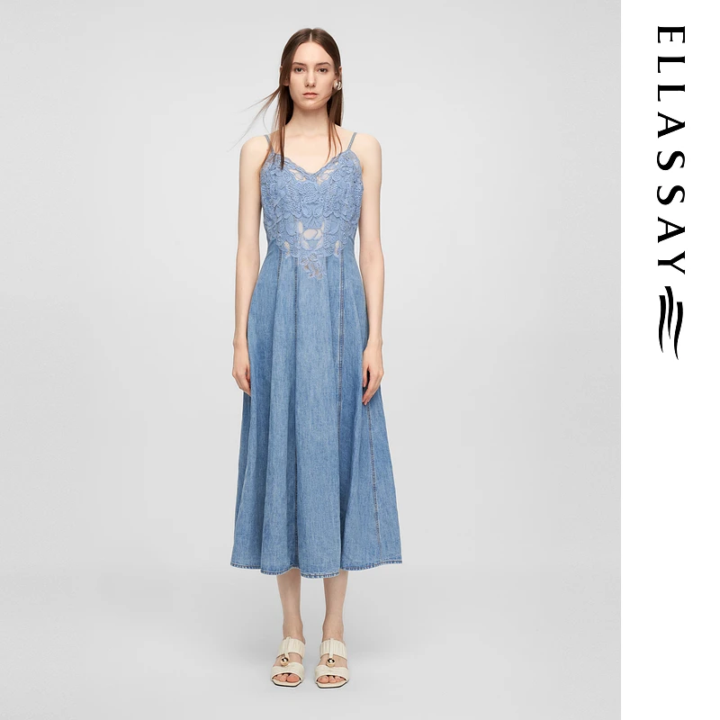 ELLASSAY歌力思2025新款新款夏欧若新中式吊带连衣裙EWE361N01900