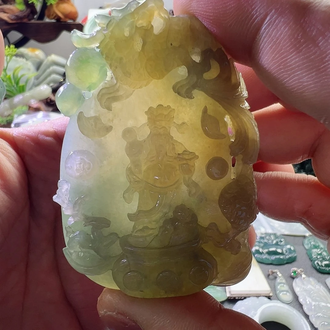 翡翠未镶嵌颈饰翡翠财神