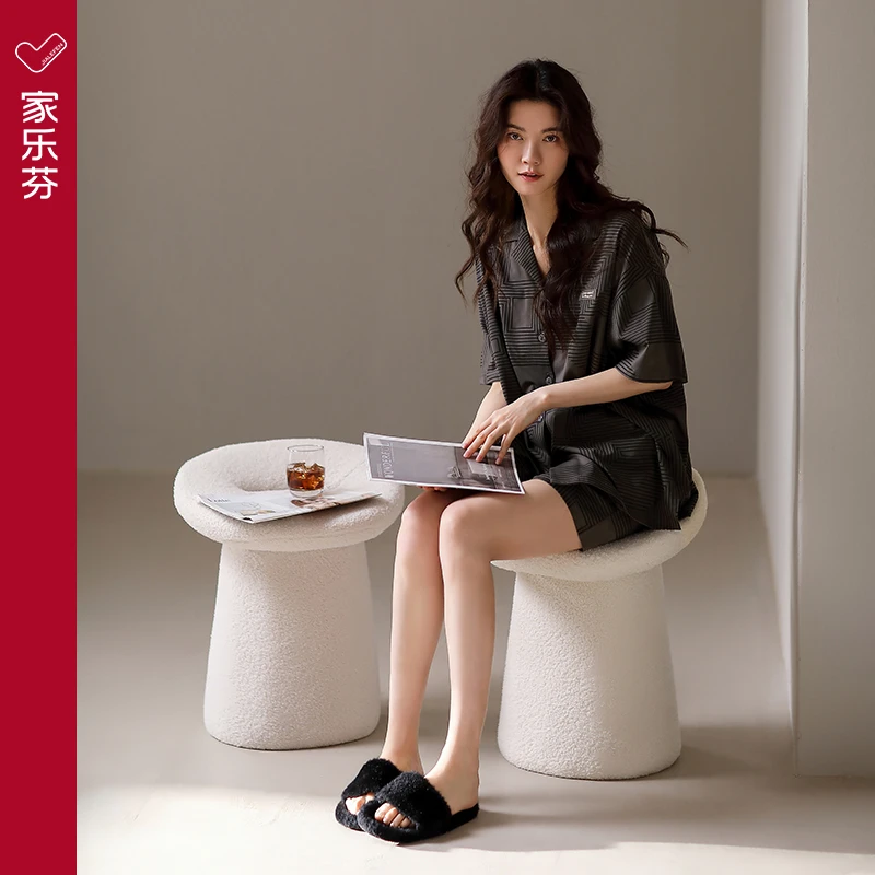 家乐芬睡衣女士夏季莫代尔短袖短裤家居服夏款冰丝薄款高级感套装