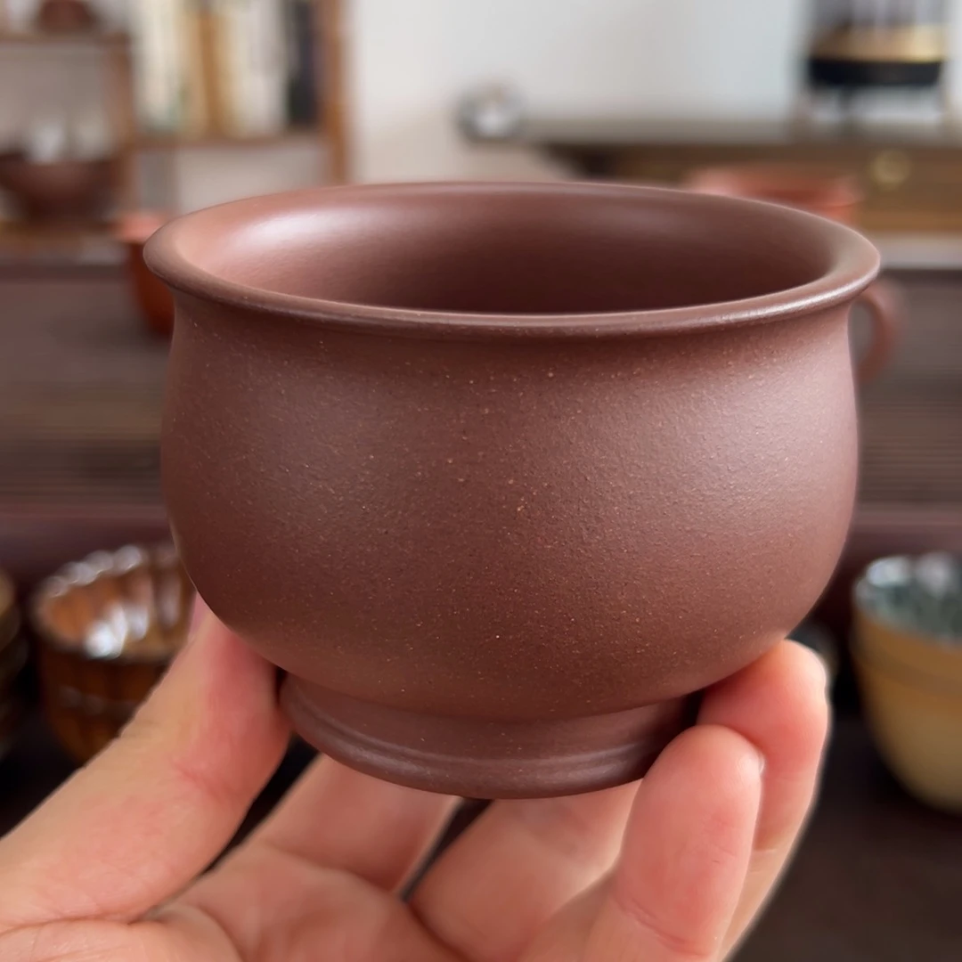 紫砂茶壶羊角山紫泥170毫升