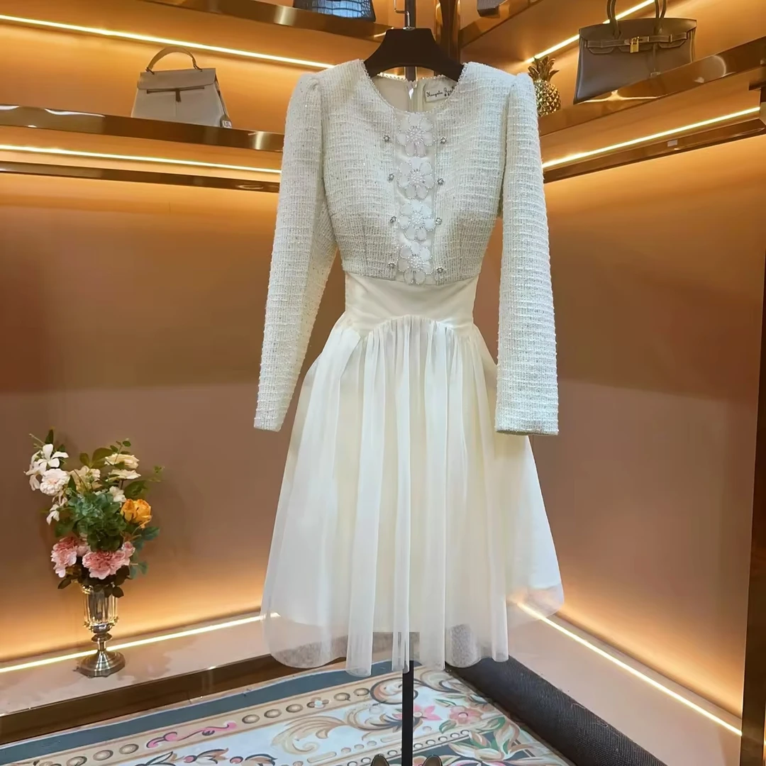 【暖玉生烟】[燕]轻奢设计师款优雅气质修身时尚收腰连衣裙-88605